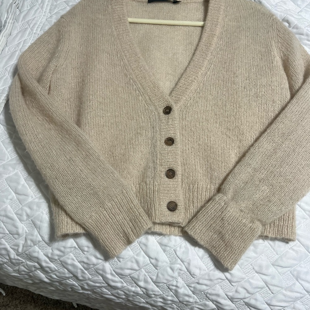 Jenni Kayne Beige Button-Up Cardigan